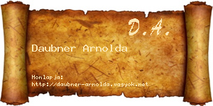 Daubner Arnolda névjegykártya